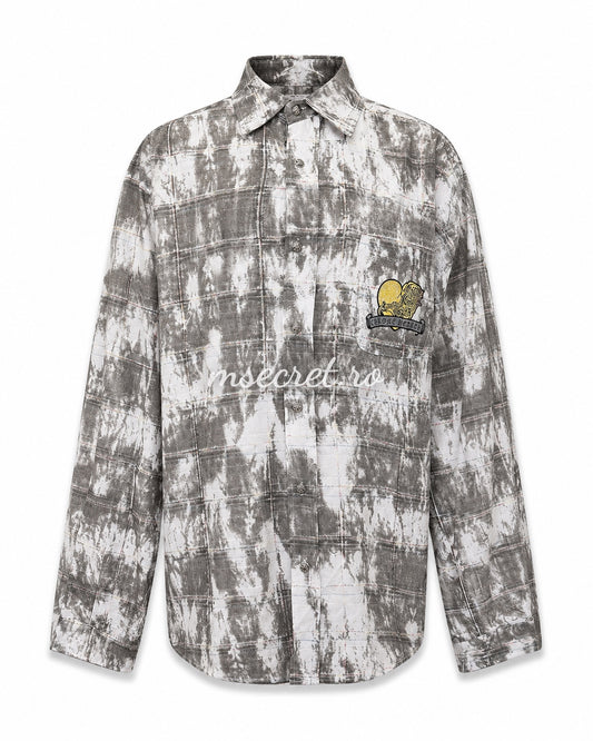 Camasa oversized gri cu imprimeu artistic