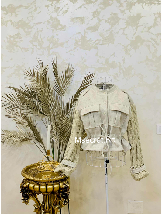 Geaca din stofa cu lana