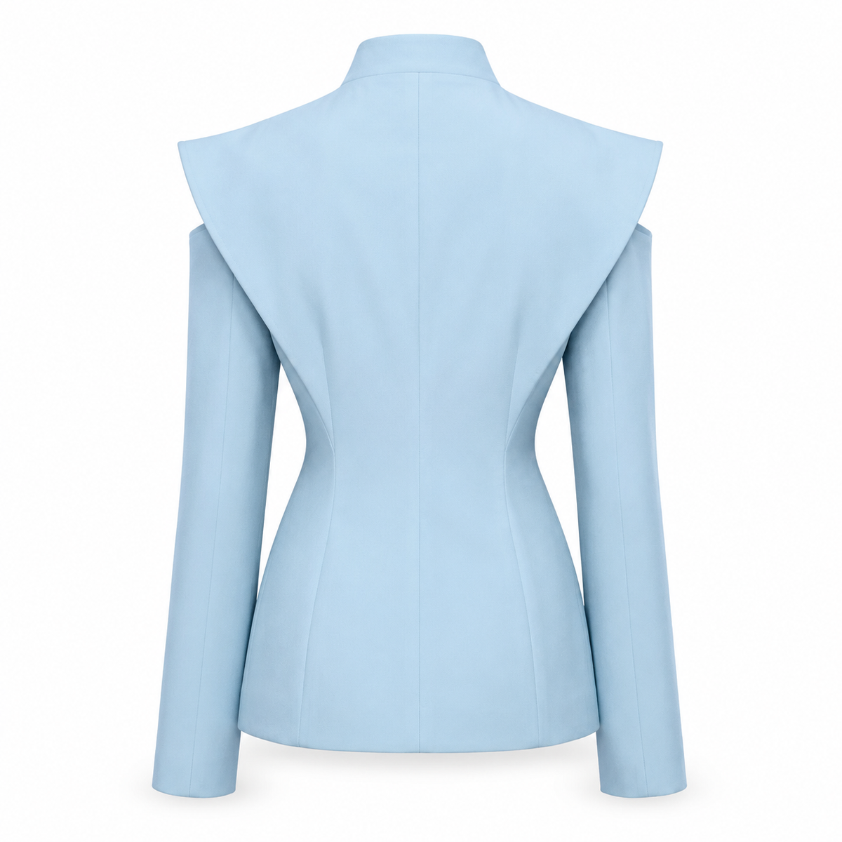 Sacou blue elegant cu umeri structurati