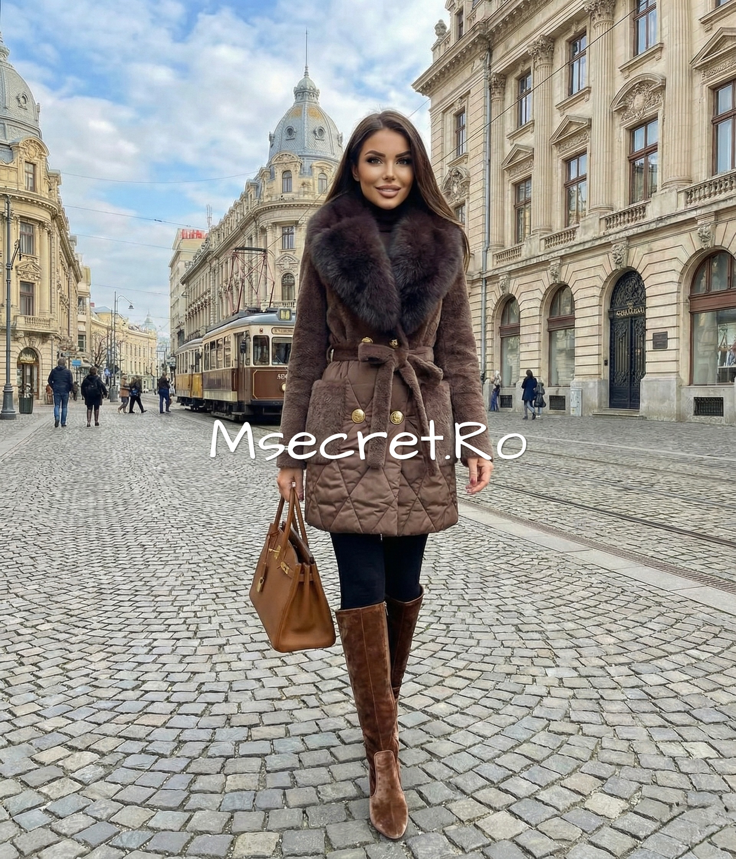 Fox fur, Alcantara, and quilted inserts jacket