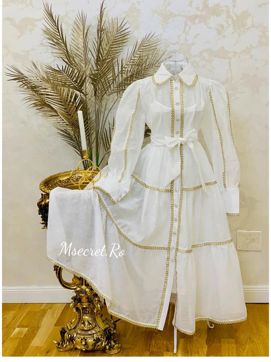 Rochie alba din in