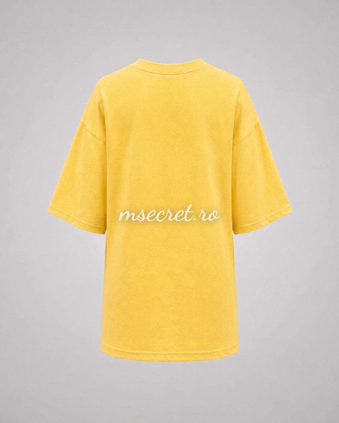 Tricou galben din bumbac cu detalii aurii