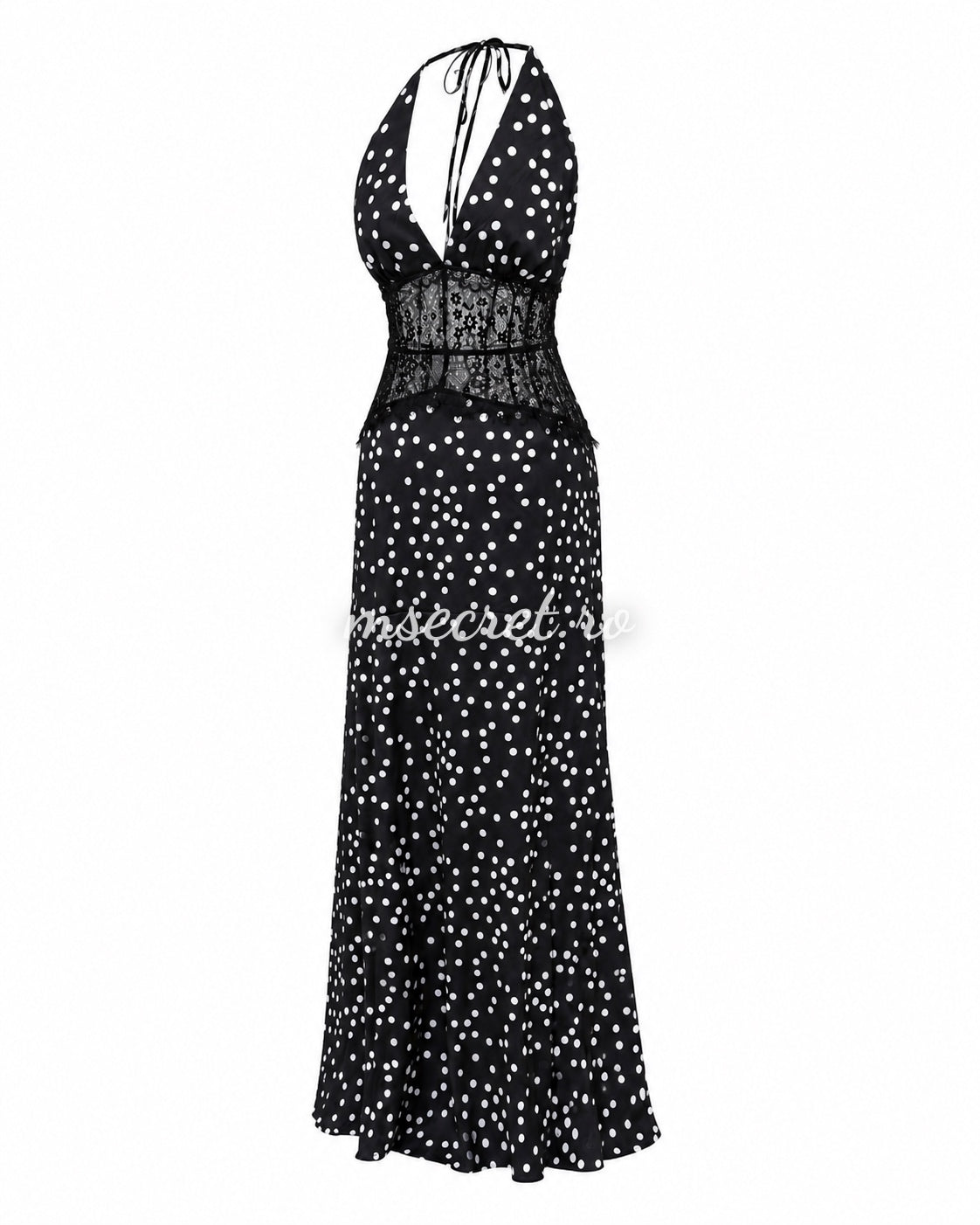 Rochie lunga neagra cu buline