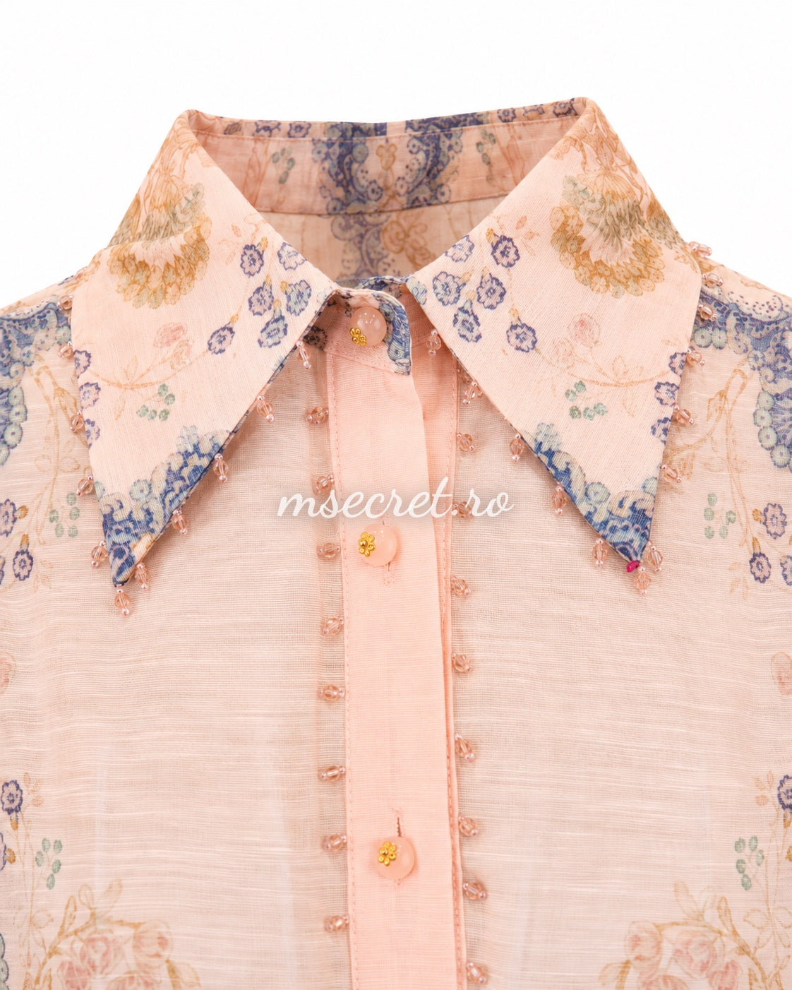 Ina long linen dress with floral print