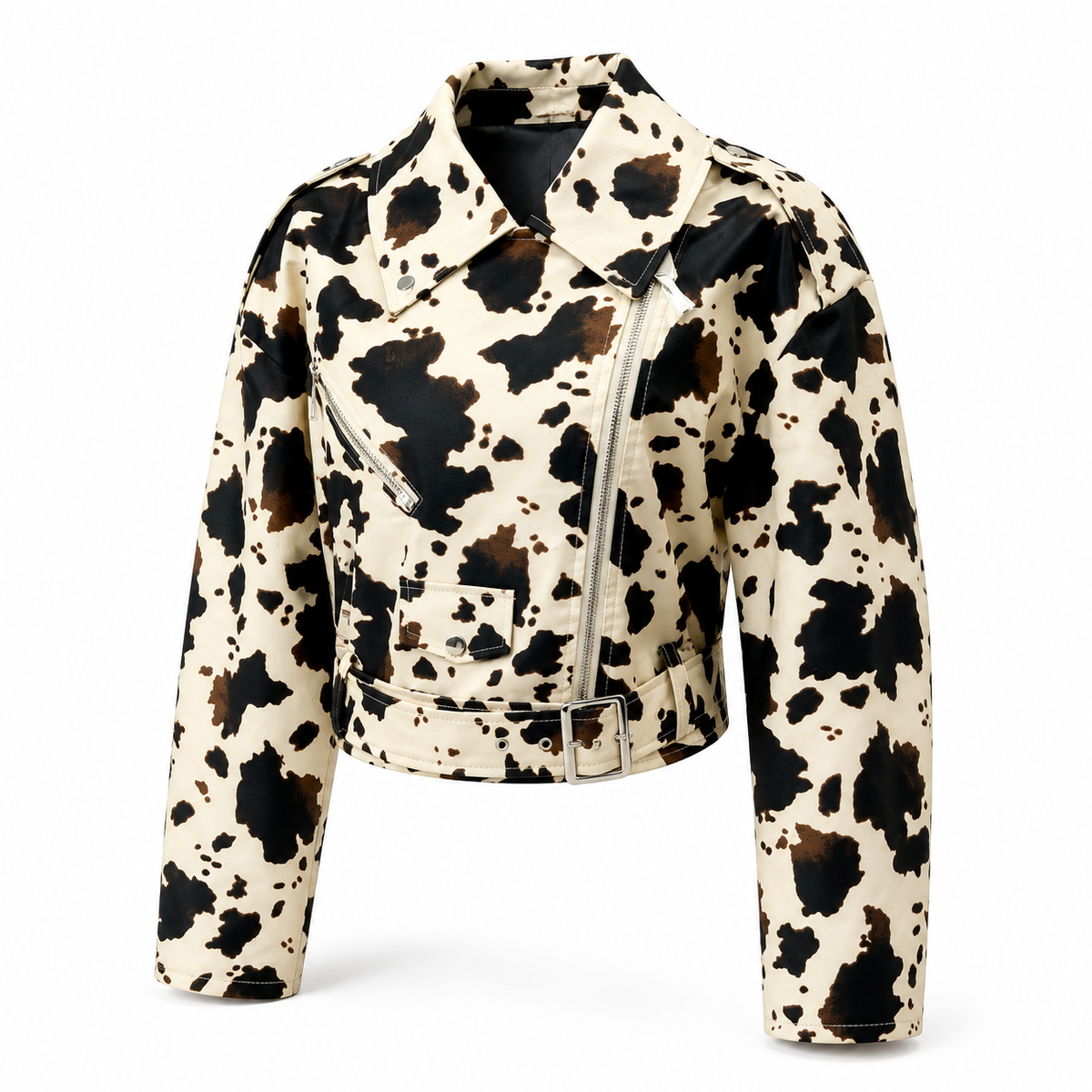 Geaca din piele animal print