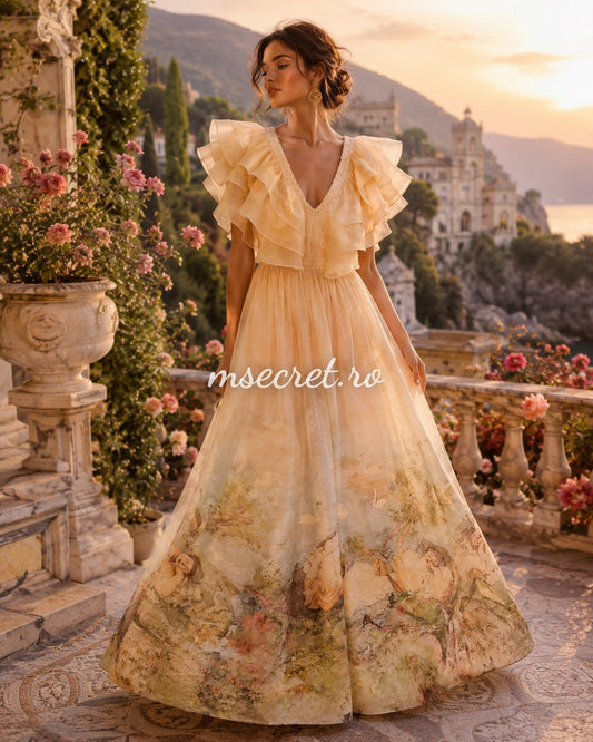 Rochie maxi din in Anemona