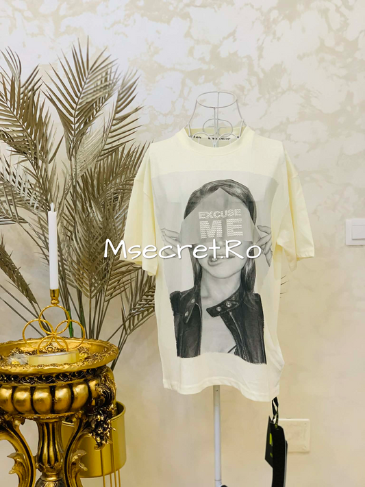 Tricou alb din bumbac