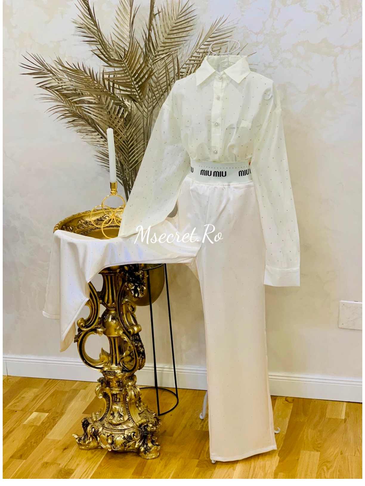 Pantaloni lungi cu talie elastica