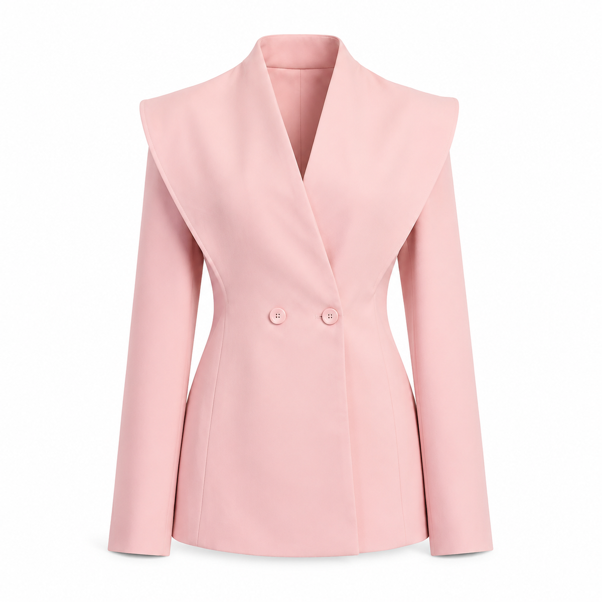 Sacou roz elegant cu umeri structurati