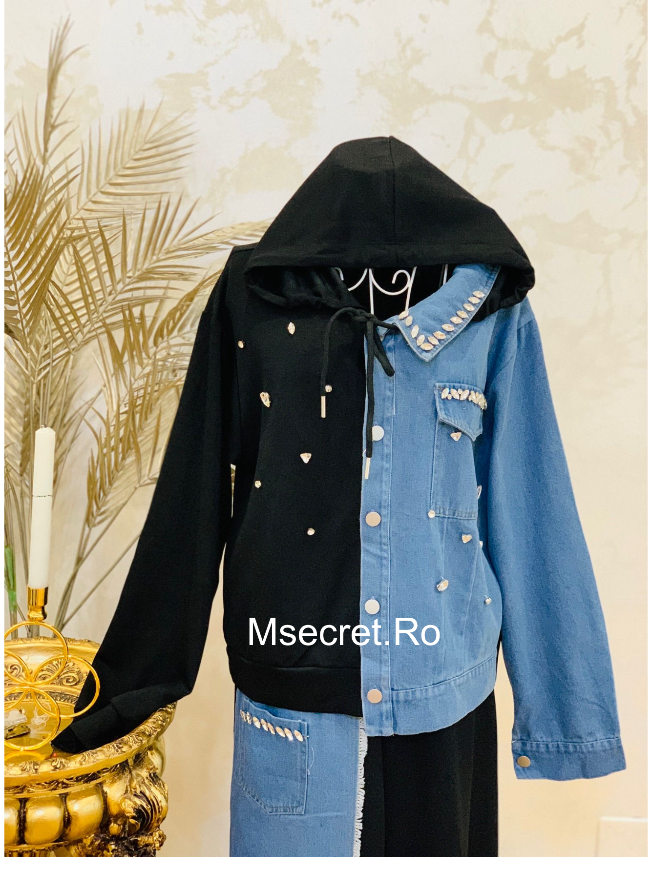 Compleu denim cu pantaloni lungi