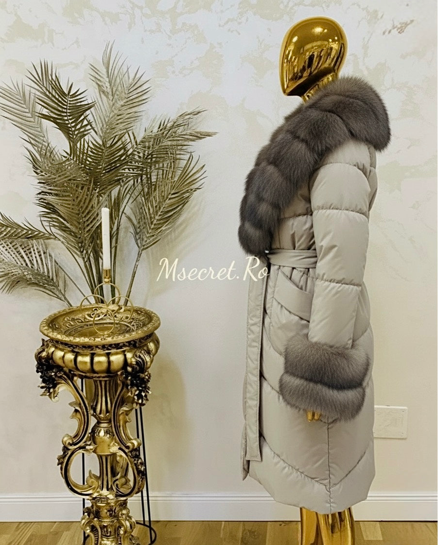 Geaca imperbeabila cu blana naturala Dora