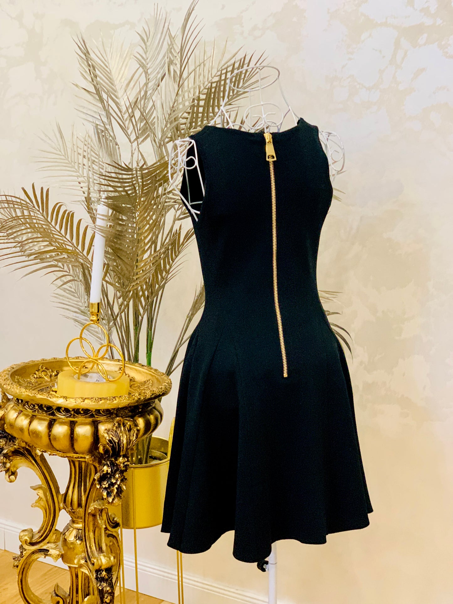 Black dress with gold details