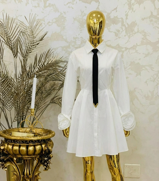 Rochie alba tip camasa