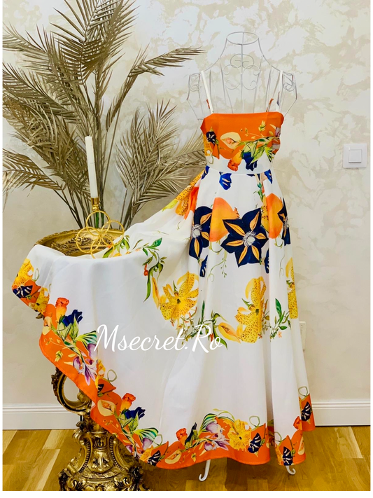 Rochie tropicala cu bretele
