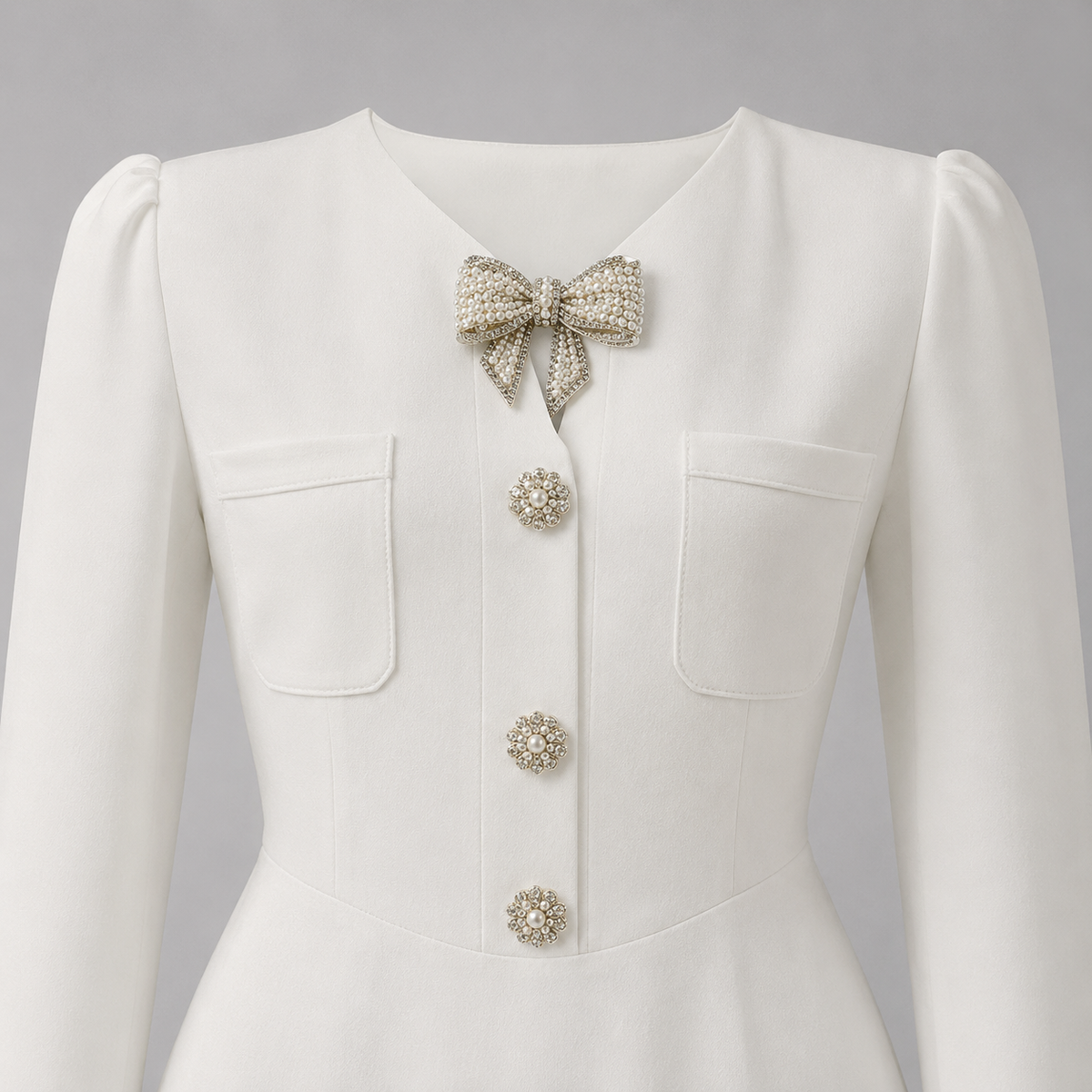 Rochie scurta alba cu pietre Mona