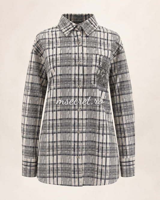 Oversized grey shirt with artistic print