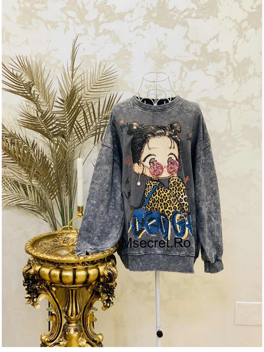 Bluza din bumbac cu model