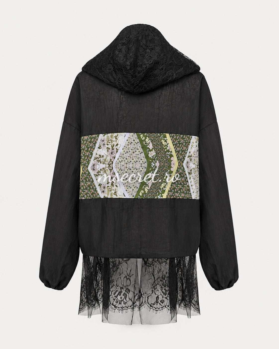 Black lace jacket with hood