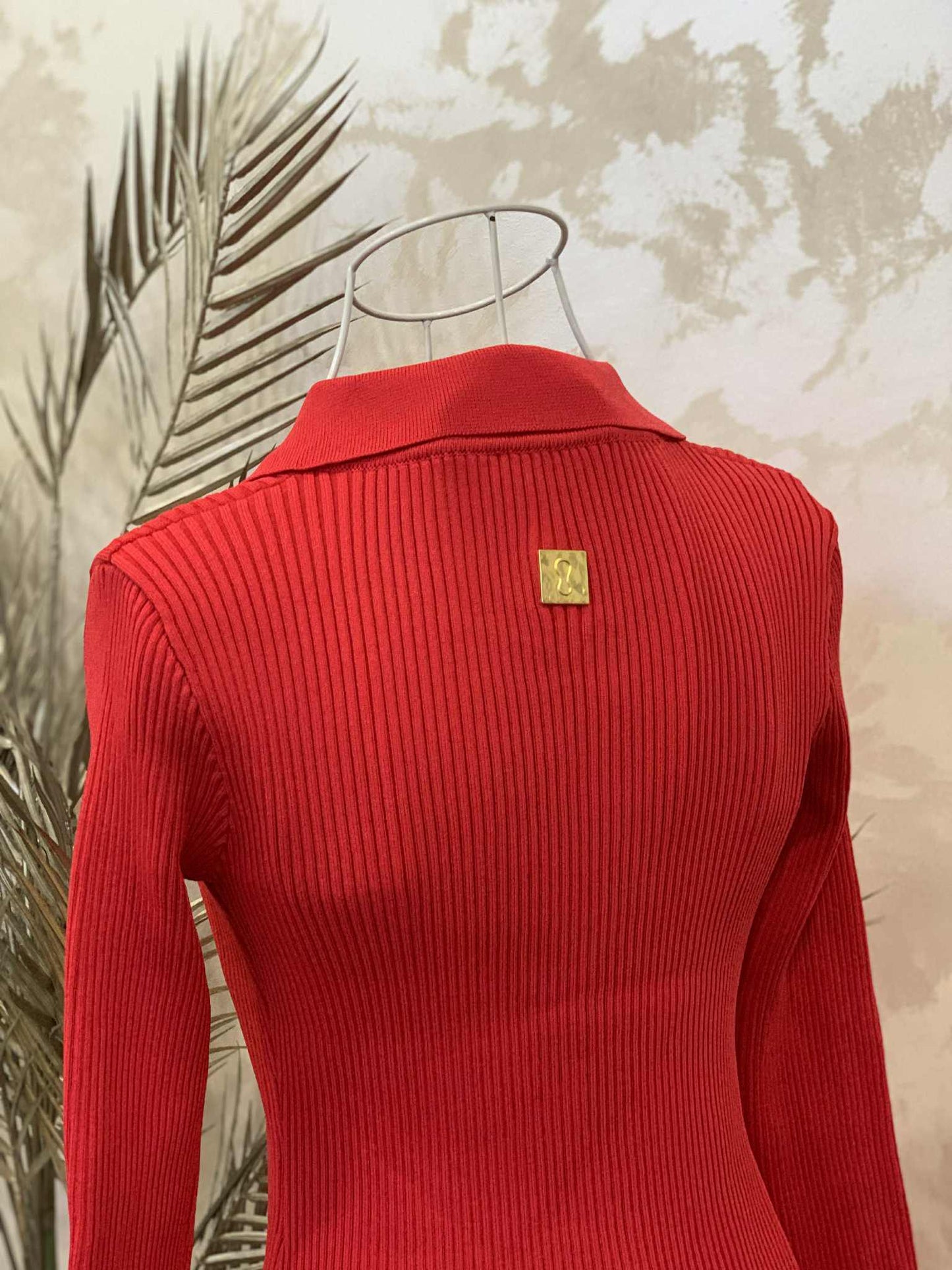 Rochie rosie din tricot