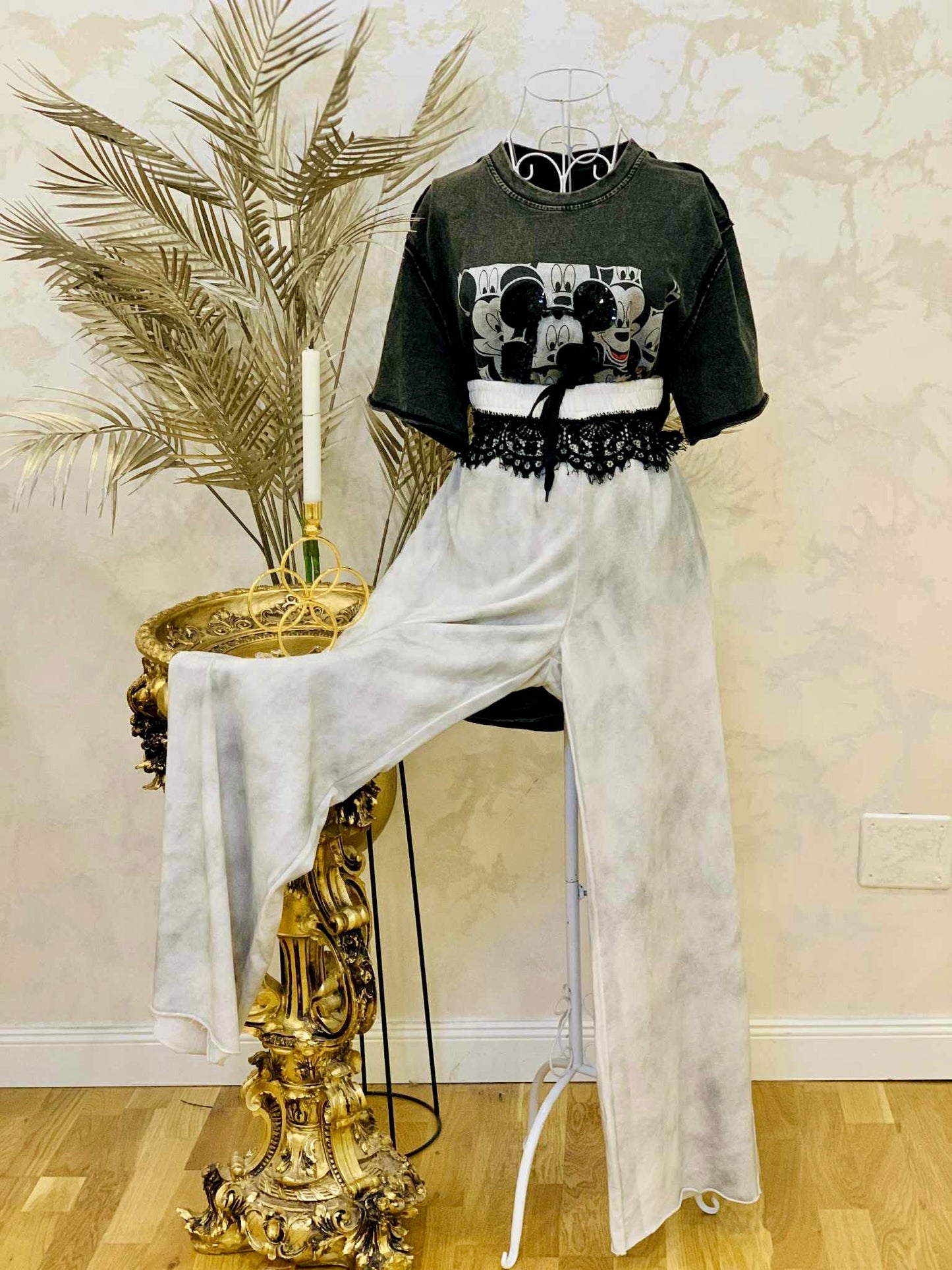 Pantaloni lungi din bumbac cu talie moderna si buzunare