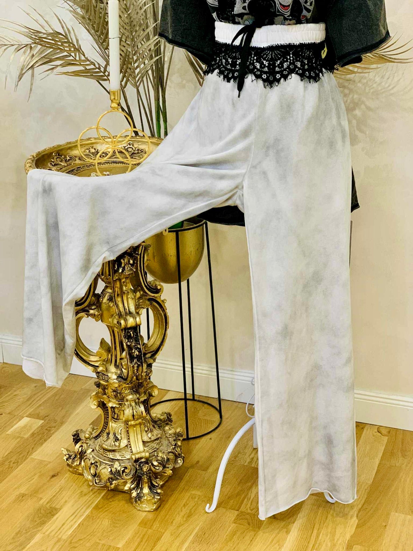 Pantaloni lungi din bumbac cu talie moderna si buzunare