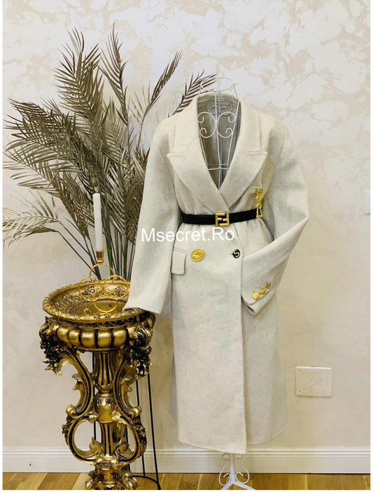 Palton midi din 100% lana Dana