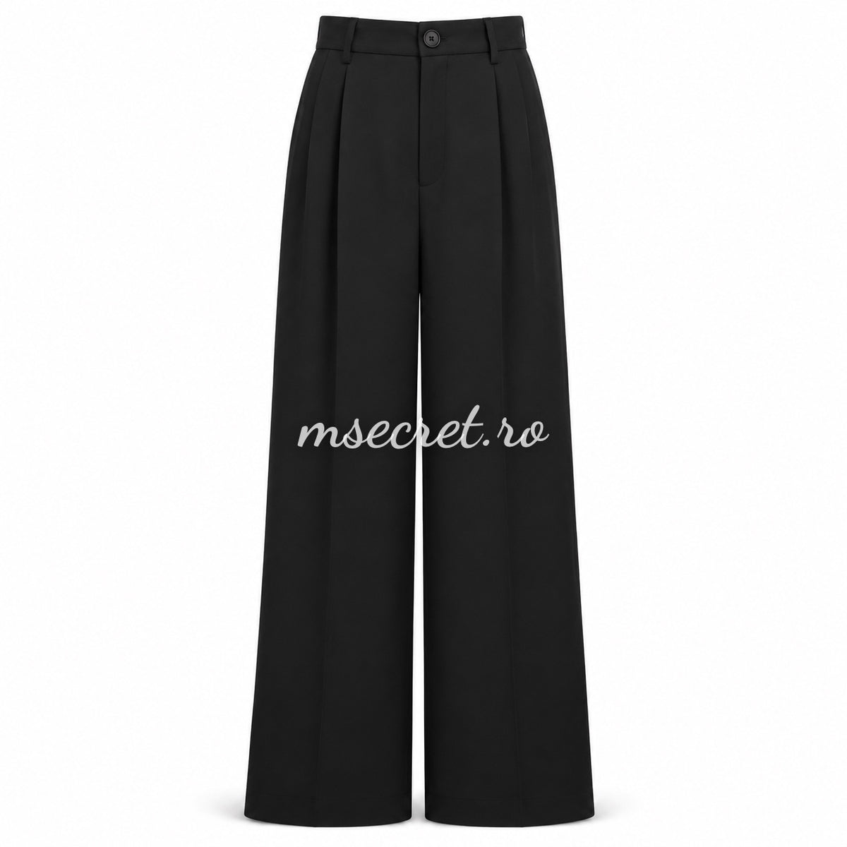 Compleu elegant negru cu sacou si pantaloni largi din dantela