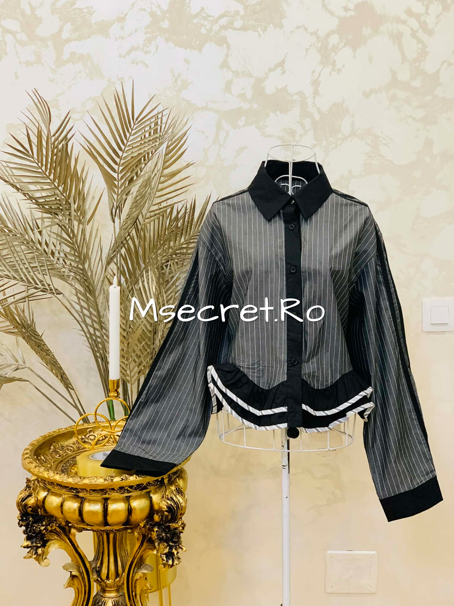 Striped shirt with ruffles