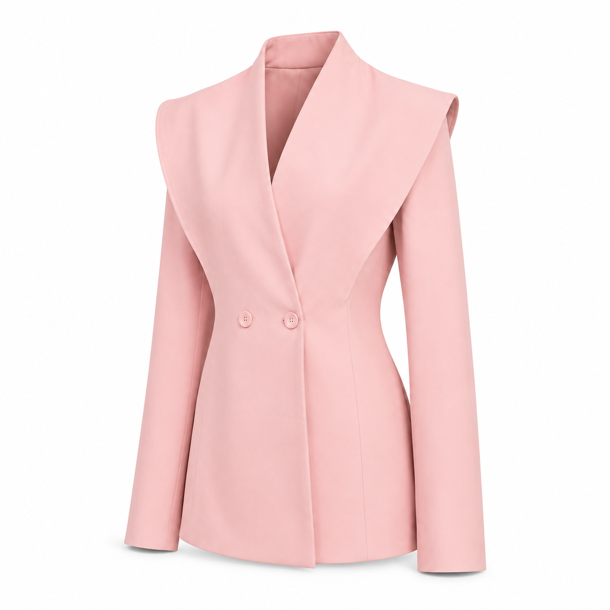 Sacou roz elegant cu umeri structurati