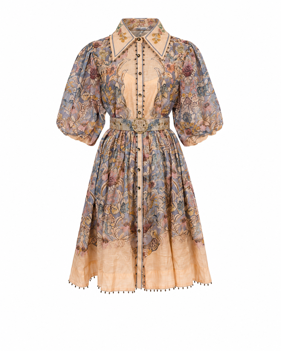 Rochie din in cu imprimeu floral Ina