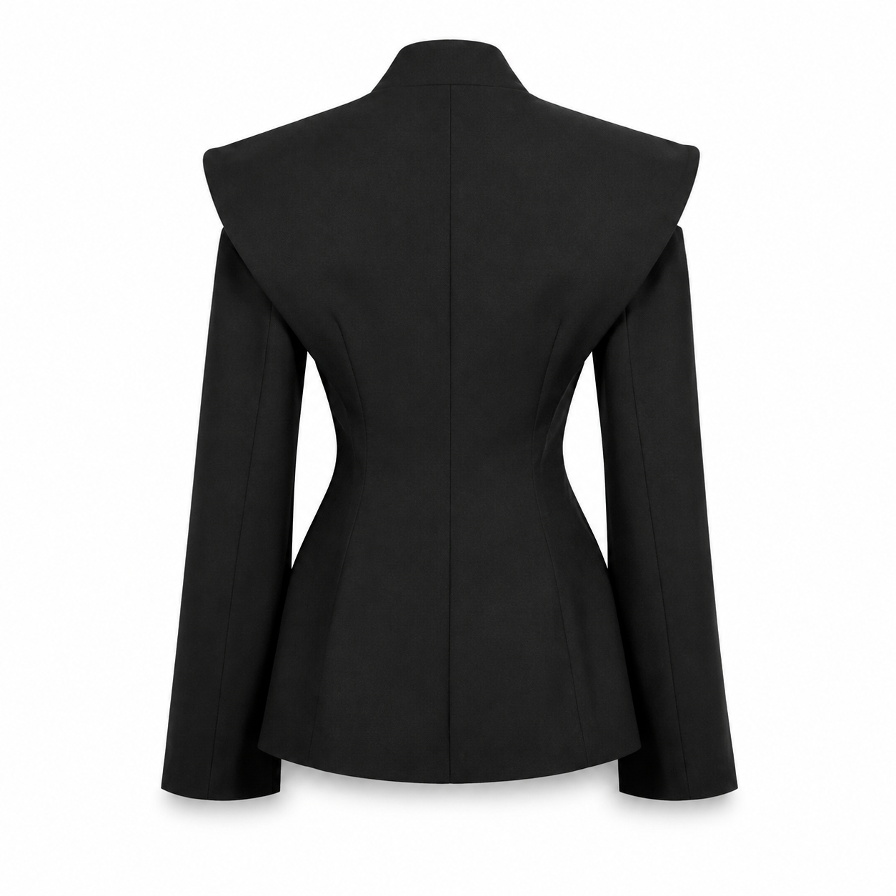 Sacou negru elegant cu umeri structurati