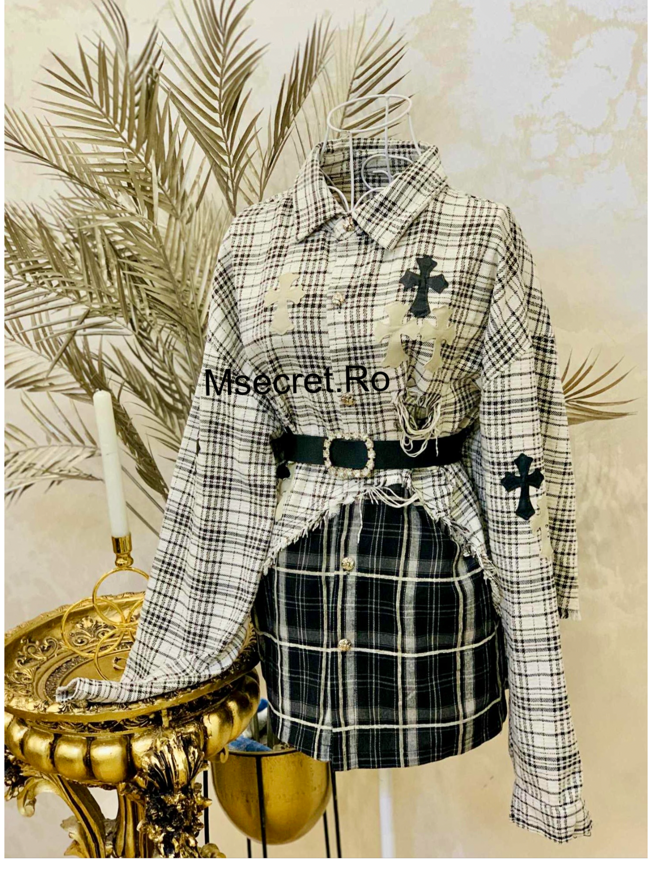 Camasa asimetrica cu carouri