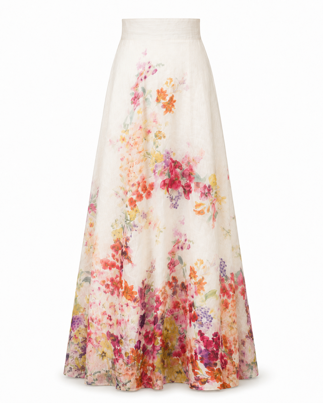 Compleu maxi din in cu imprimeu floral