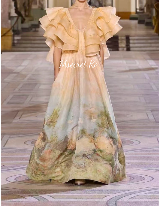 Rochie maxi din in Anemona