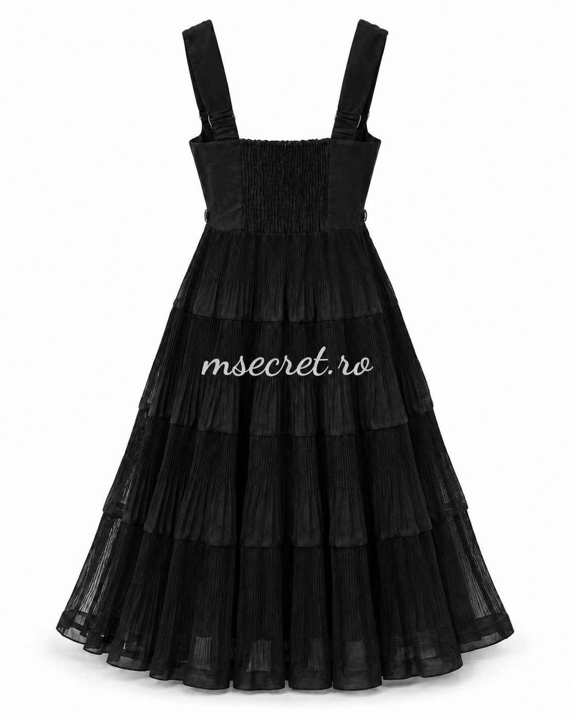 Rochie midi din in neagra