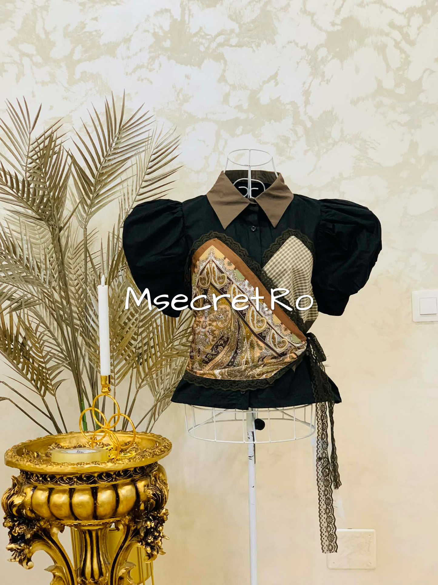 Camasa neagra cu maneca scurta