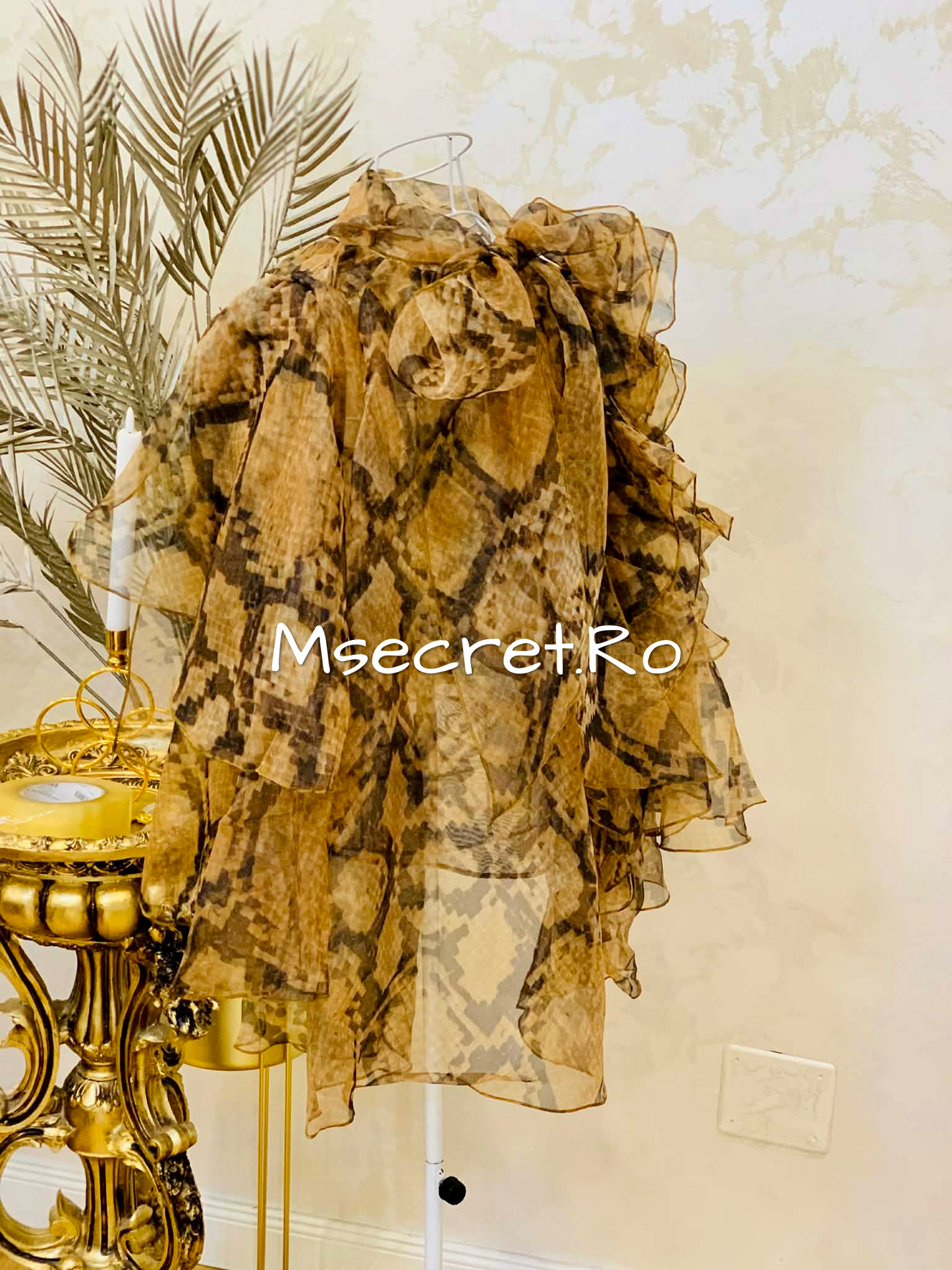 Bluza print din organza