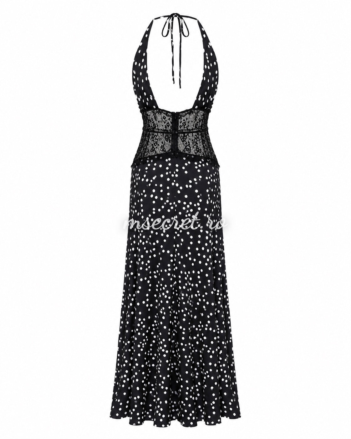 Rochie lunga neagra cu buline