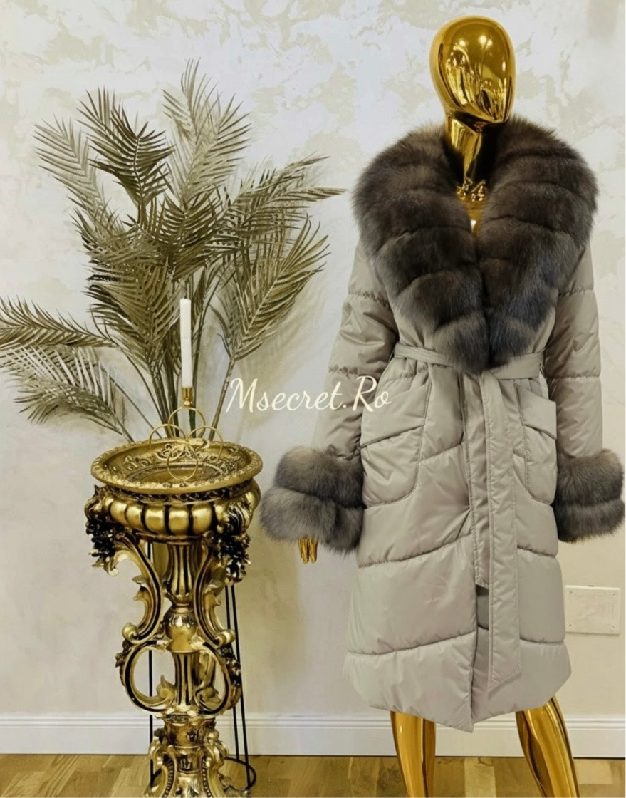 Geaca imperbeabila cu blana naturala Dora