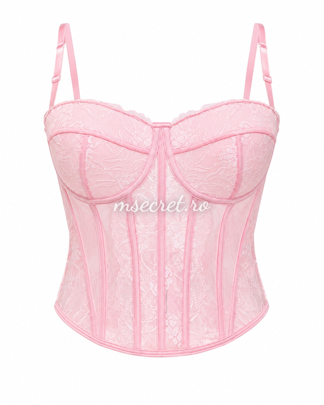 Pink lace corset