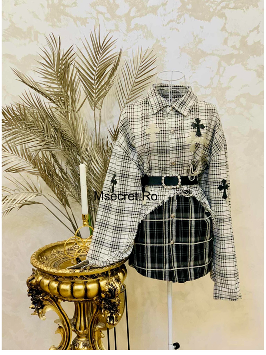 Camasa asimetrica cu carouri