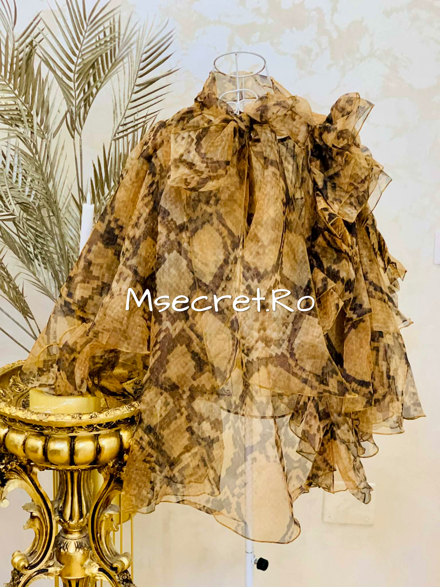 Bluza print din organza