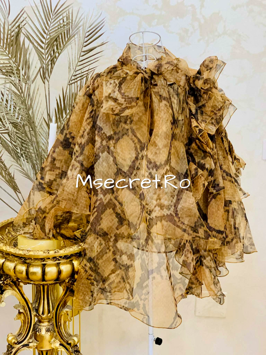 Bluza print din organza