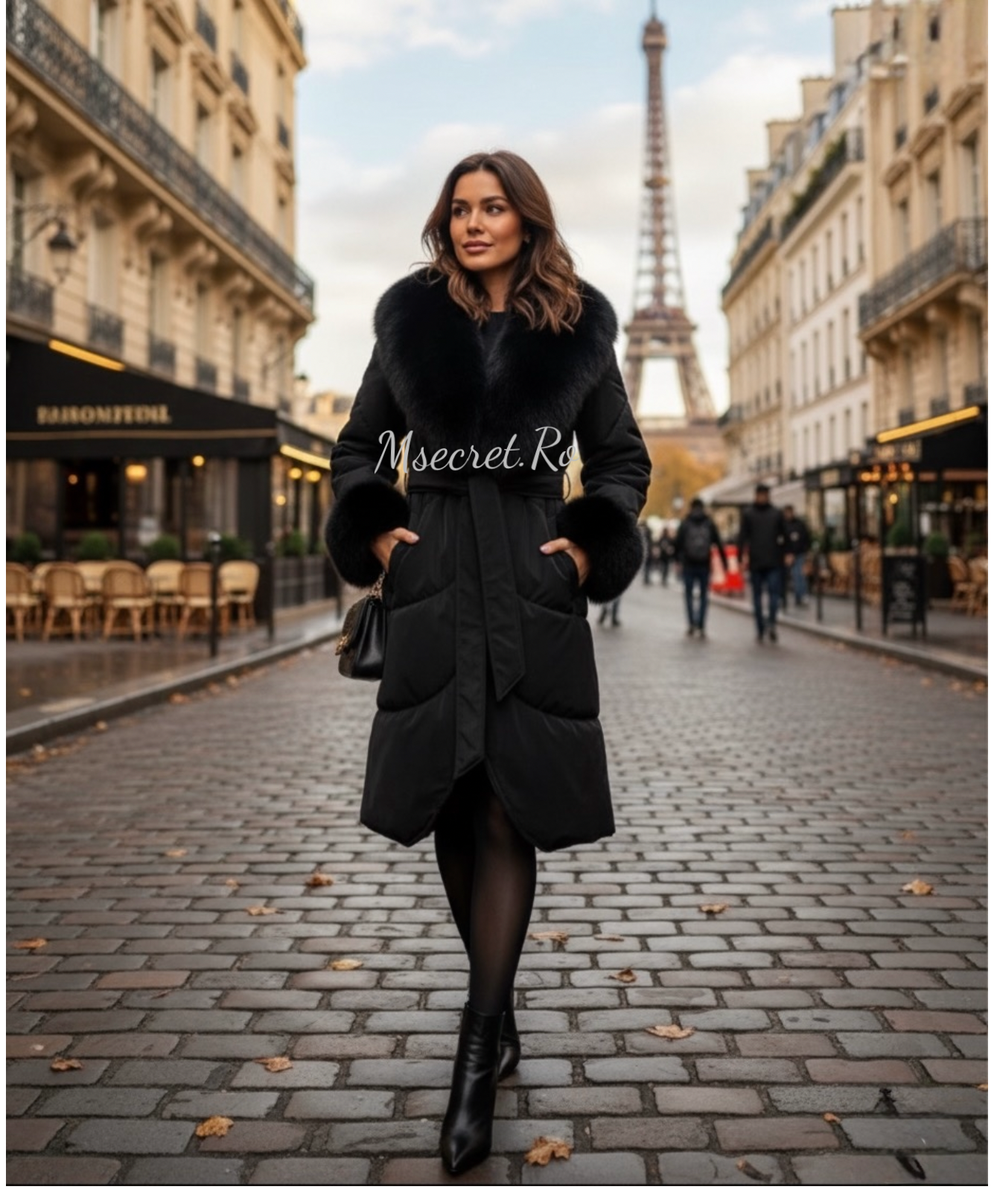 Geaca imperbeabila cu blana naturala Dora