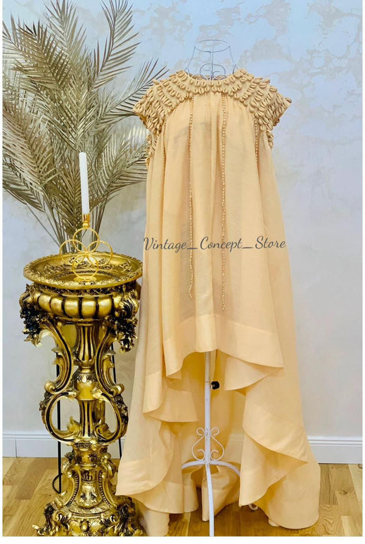 Rochie din in cu scoici
