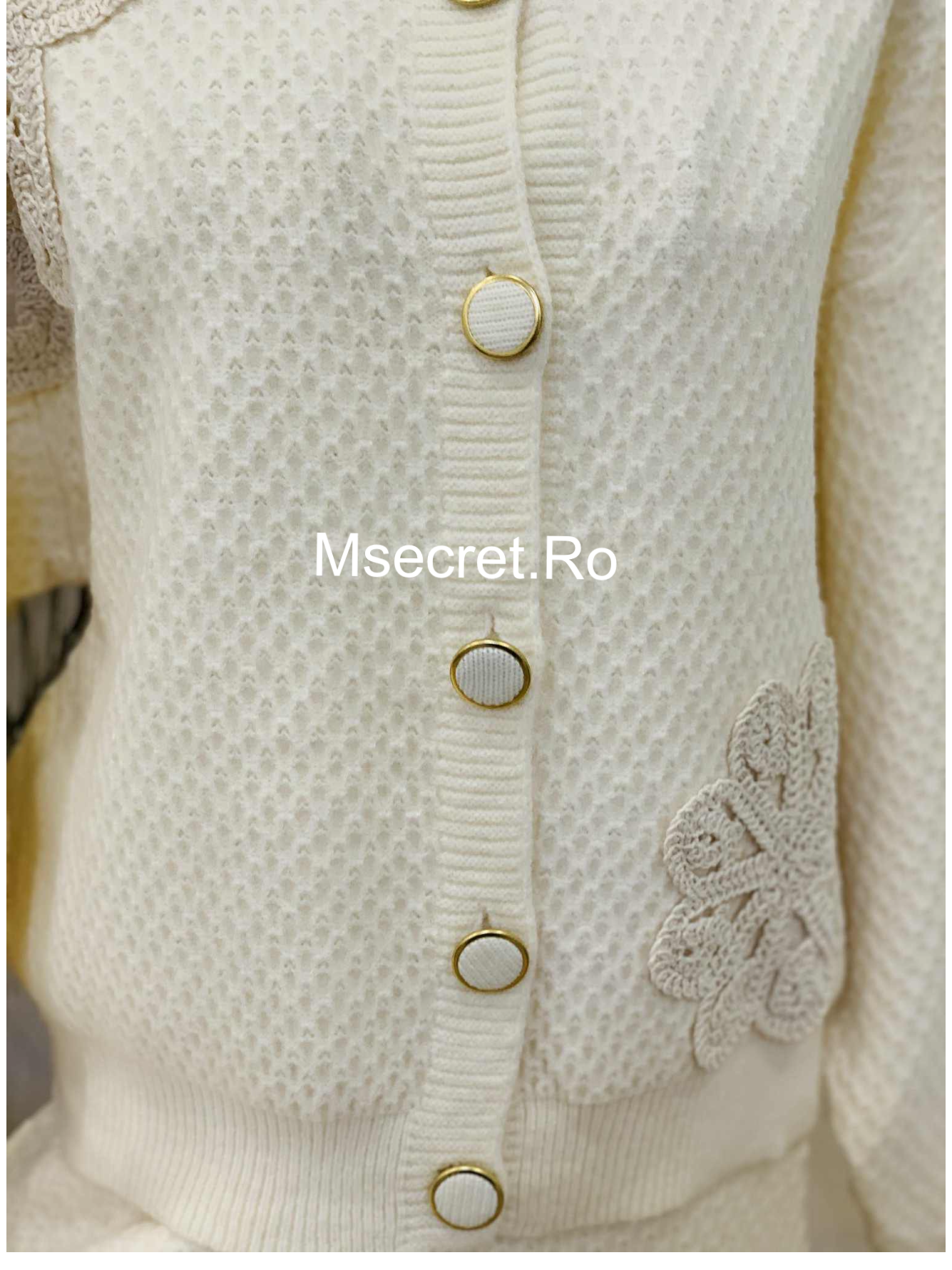 Compleu din lana cu cardigan si pantaloni lungi