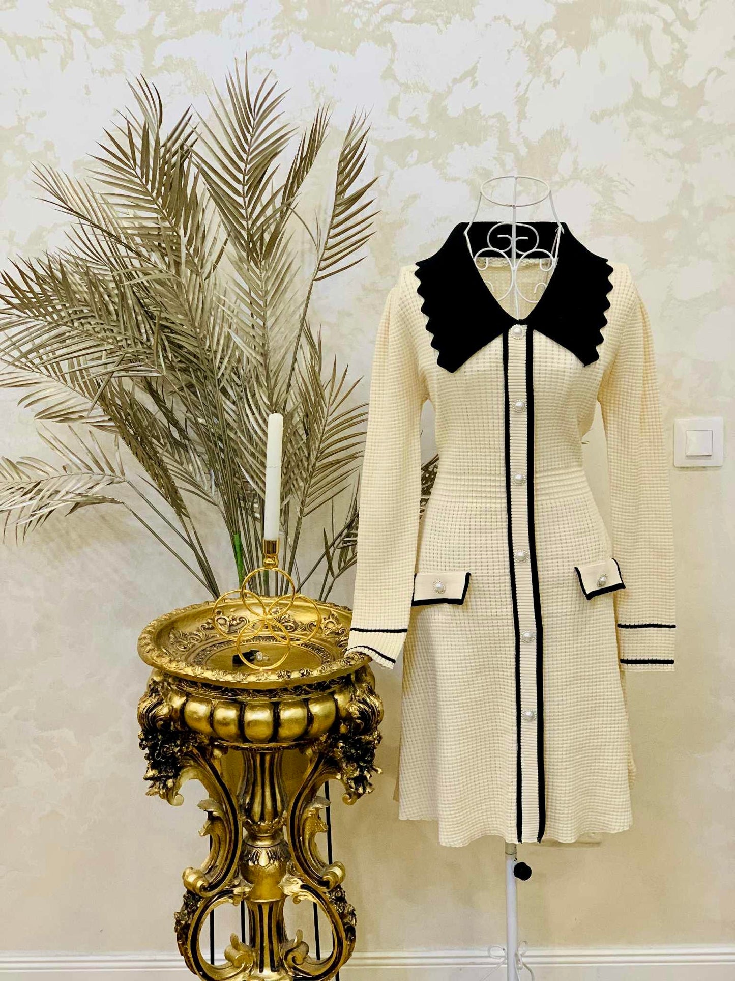 Rochie bej din tricot