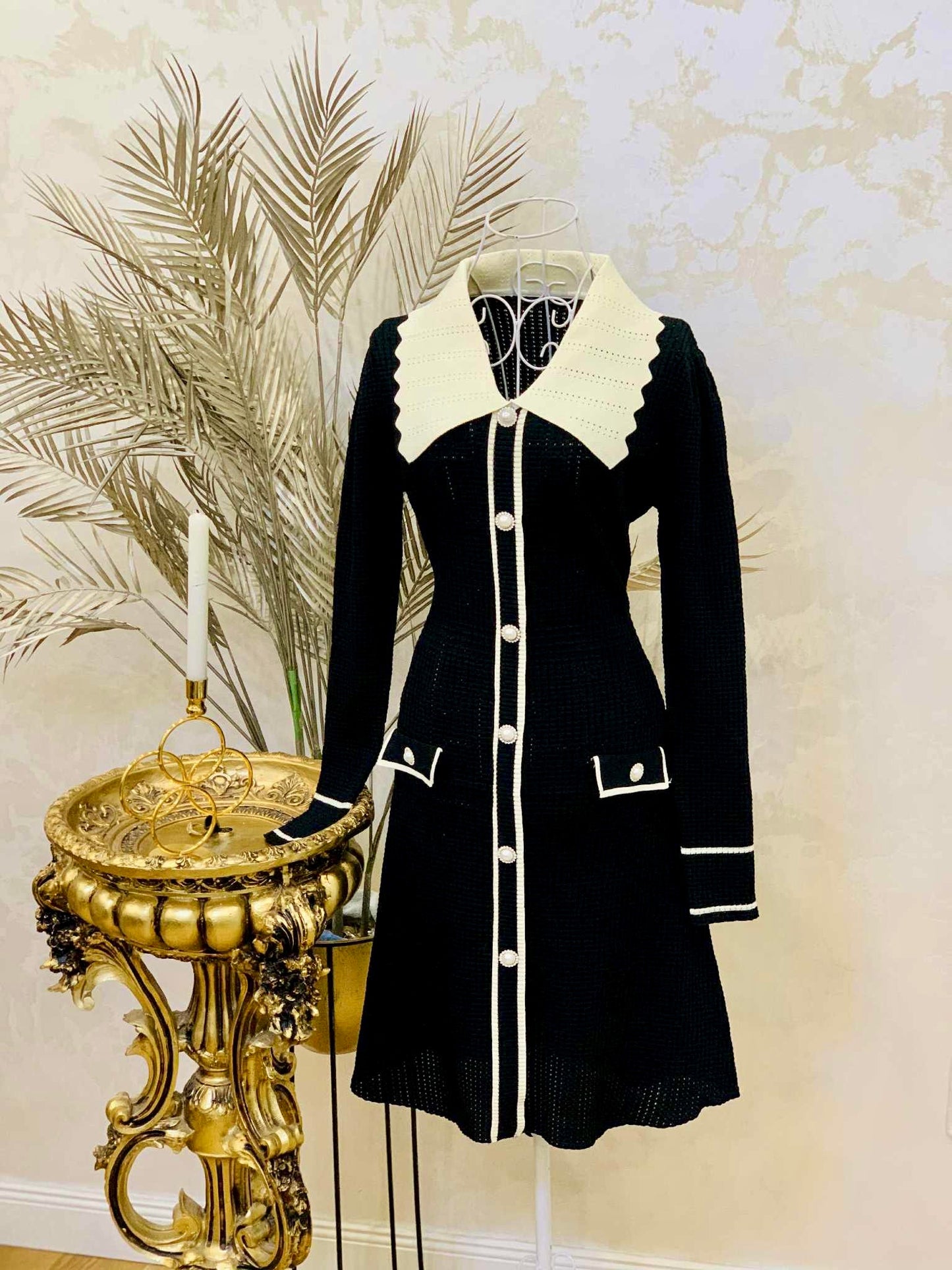 Rochie neagra din tricot