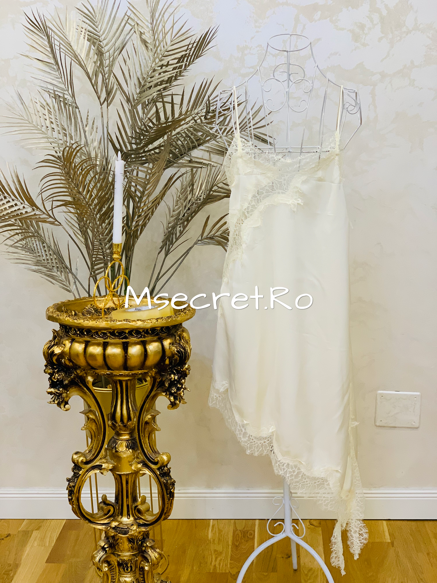 White midi dress with lace