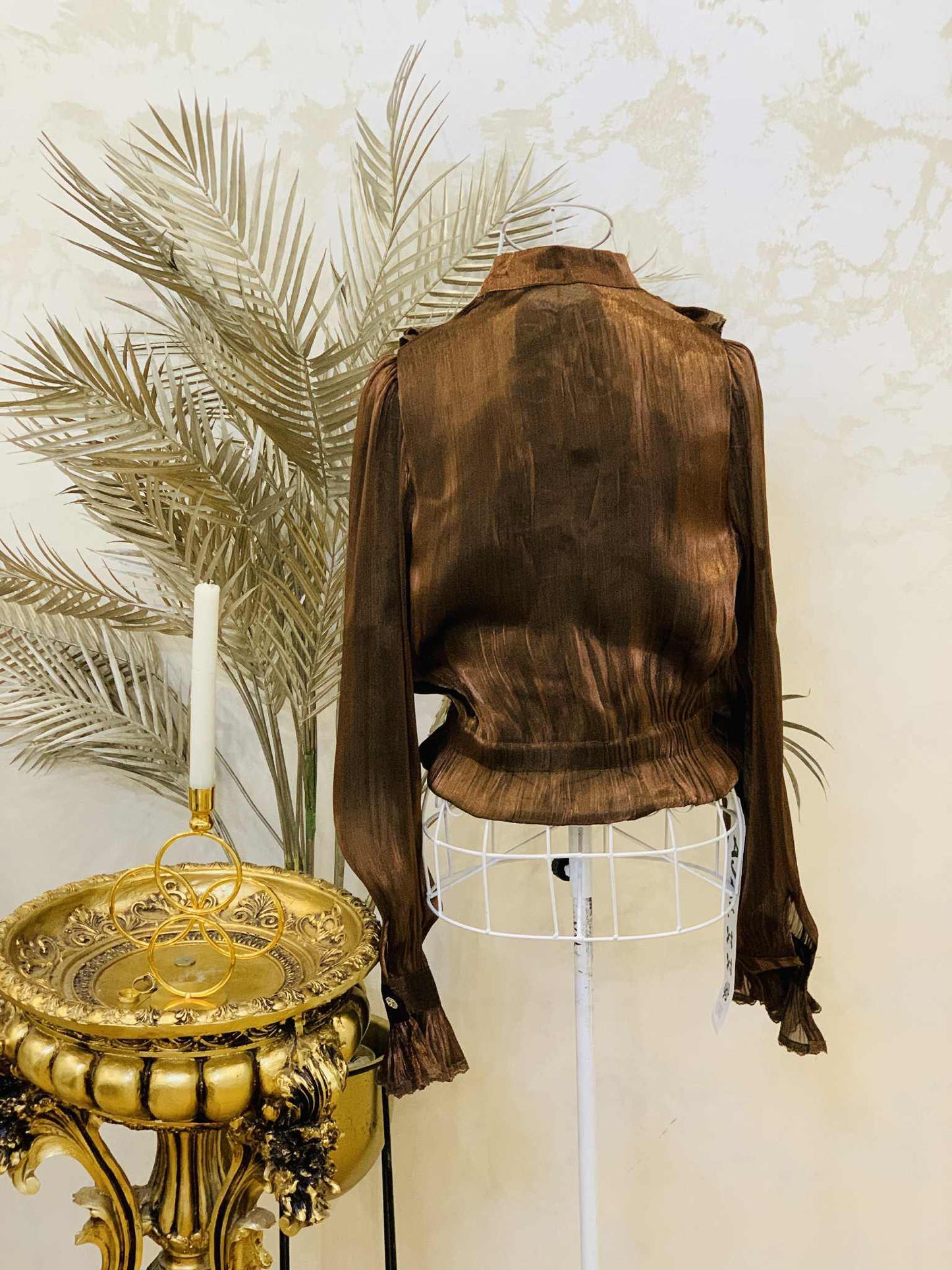 Camasa maro cu volane